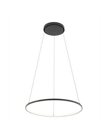 Nowodvorski Circolo 10862 — Biało-czarny ring LED 60 cm, wisząca lampa do salonu i biura (21W, 4000K)