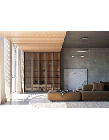 Nowodvorski CIRCOLO 11401 – oliwkowa minimalistyczna lampa sufitowa LED 21W, 3000K, 125 cm, Modern