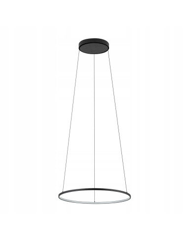 Nowodvorski Circolo S 10813 — Czarna wisząca lampa LED 45 cm, regulowana wysokość, 3000K, 560 lm
