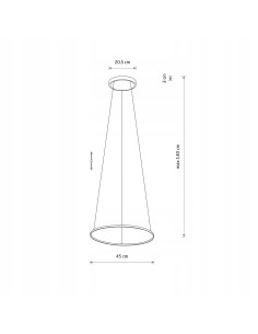 Nowodvorski Circolo S 10813 — Czarna wisząca lampa LED 45 cm, regulowana wysokość, 3000K, 560 lm 2