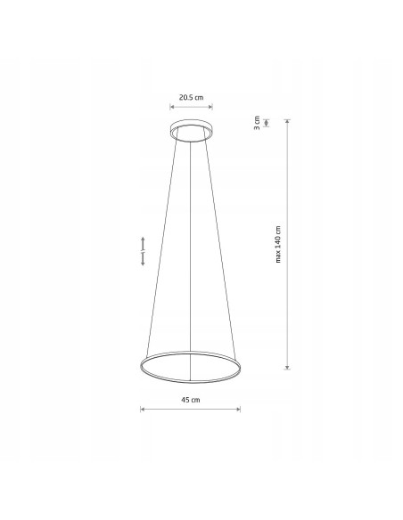 Nowodvorski Circolo S 10813 — Czarna wisząca lampa LED 45 cm, regulowana wysokość, 3000K, 560 lm