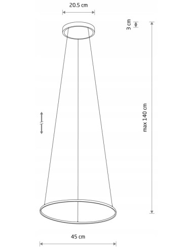 Nowodvorski CIRCOLO 10863 — czarna podwieszana obręcz LED 45 cm, 18W, 4000K, modern