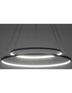 Nowodvorski Circolo 11647 — czarna lampa wisząca LED, podwójne koła, 67W, 3000K, nowoczesna