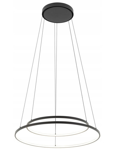 Nowodvorski Circolo 11647 — czarna lampa wisząca LED, podwójne koła, 67W, 3000K, nowoczesna