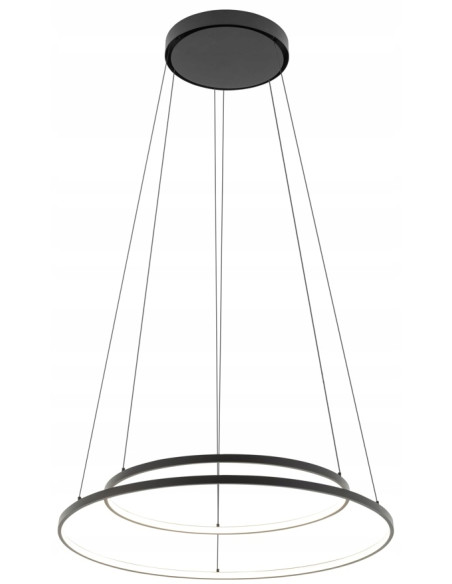 Nowodvorski Circolo 11647 — czarna lampa wisząca LED, podwójne koła, 67W, 3000K, nowoczesna