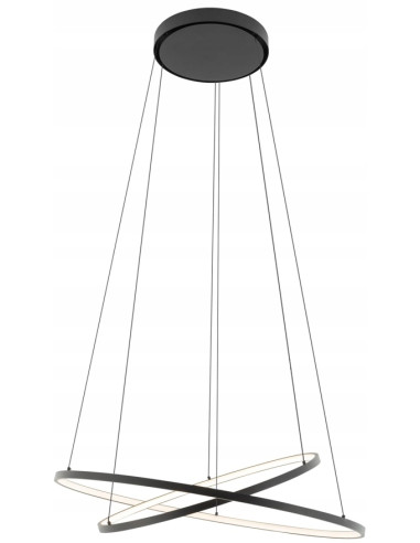 Nowodvorski Circolo 11647 — czarna lampa wisząca LED, podwójne koła, 67W, 3000K, nowoczesna