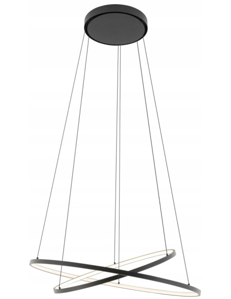 Nowodvorski Circolo 11647 — czarna lampa wisząca LED, podwójne koła, 67W, 3000K, nowoczesna