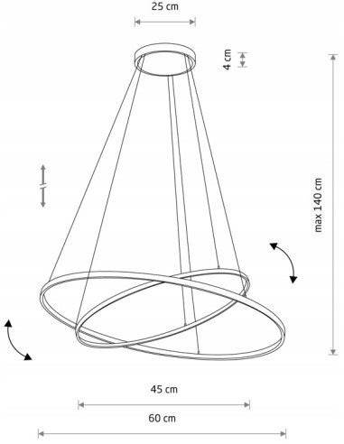 Nowodvorski Circolo 11647 — czarna lampa wisząca LED, podwójne koła, 67W, 3000K, nowoczesna