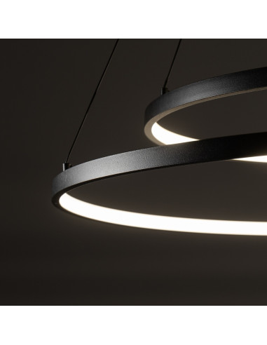 Nowodvorski Circolo 10814 lampa wisząca LED 2x35W czarna/biała Ø60 cm regulowana wysokość 140 cm, 3000K, 1200 lm