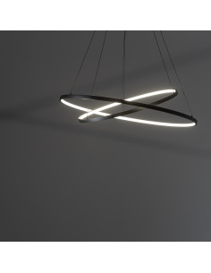Nowodvorski Circolo 10814 lampa wisząca LED 2x35W czarna/biała Ø60 cm regulowana wysokość 140 cm, 3000K, 1200 lm 2