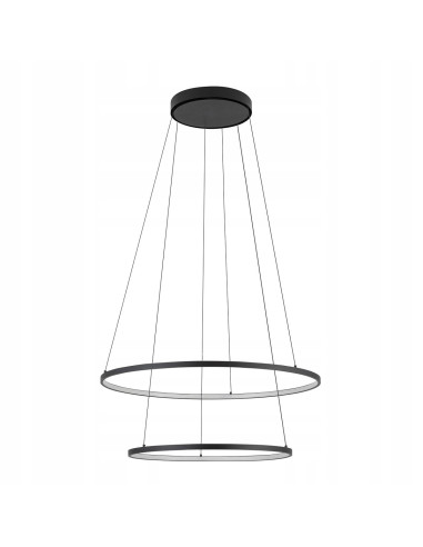 Nowodvorski Circolo 10814 lampa wisząca LED 2x35W czarna/biała Ø60 cm regulowana wysokość 140 cm, 3000K, 1200 lm