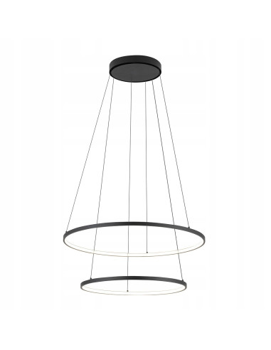 Nowodvorski Circolo 10814 lampa wisząca LED 2x35W czarna/biała Ø60 cm regulowana wysokość 140 cm, 3000K, 1200 lm