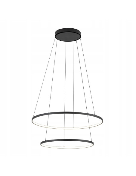 Nowodvorski Circolo 10814 lampa wisząca LED 2x35W czarna/biała Ø60 cm regulowana wysokość 140 cm, 3000K, 1200 lm