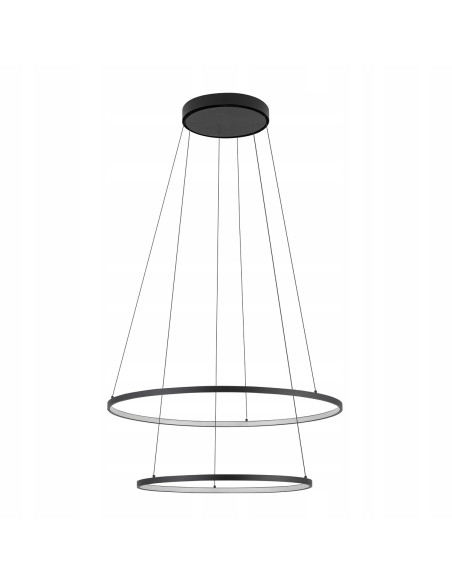 Nowodvorski Circolo 10864 — Czarna lampa wisząca LED 1300 lm, okrągła 60 cm, nowoczesny design do salonu i biura