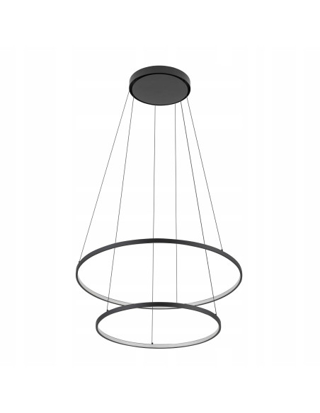 Nowodvorski Circolo 10864 — Czarna lampa wisząca LED 1300 lm, okrągła 60 cm, nowoczesny design do salonu i biura