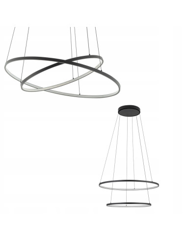 Nowodvorski Circolo 10864 — Czarna lampa wisząca LED 1300 lm, okrągła 60 cm, nowoczesny design do salonu i biura