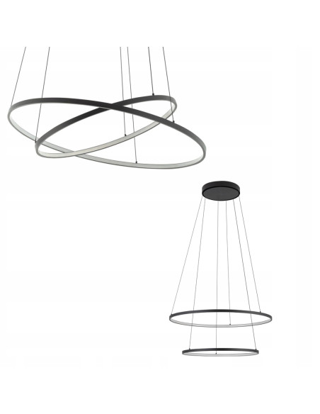 Nowodvorski Circolo 10864 — Czarna lampa wisząca LED 1300 lm, okrągła 60 cm, nowoczesny design do salonu i biura