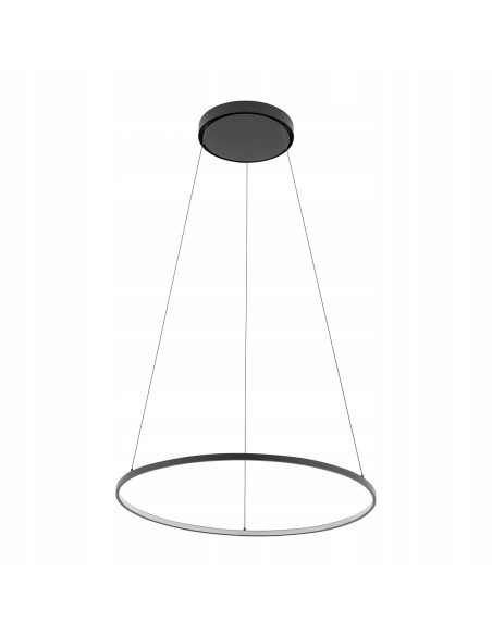 Nowodvorski Circolo M 10812 – czarna lampa wisząca LED 60 cm, regulowana do 140 cm, 3000K, 660 lm