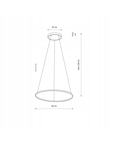 Nowodvorski Circolo M 10812 – czarna lampa wisząca LED 60 cm, regulowana do 140 cm, 3000K, 660 lm
