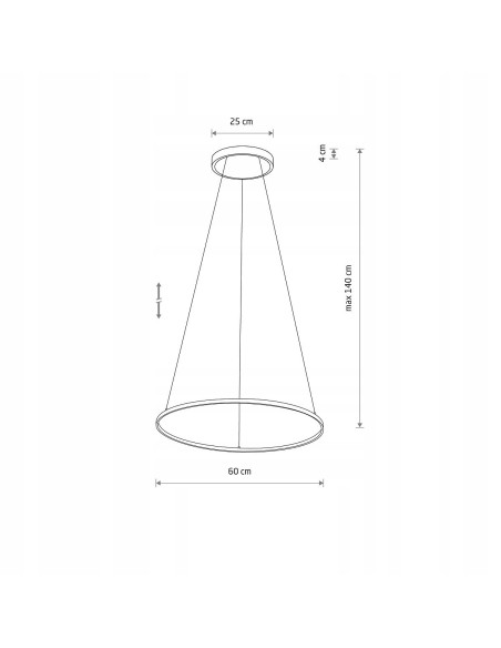 Nowodvorski Circolo M 10812 – czarna lampa wisząca LED 60 cm, regulowana do 140 cm, 3000K, 660 lm
