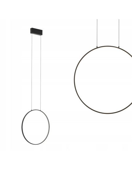 Nowodvorski Circolo 10810 – czarna LED lampa wisząca 45 cm, 3000K, modern, zintegrowane LED, do salonu i jadalni