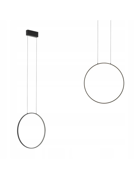 Nowodvorski Circolo 10810 – czarna LED lampa wisząca 45 cm, 3000K, modern, zintegrowane LED, do salonu i jadalni