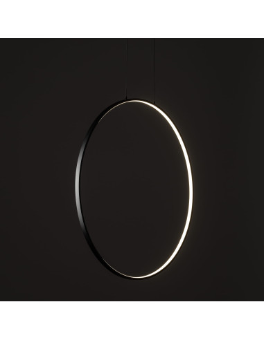 Nowodvorski Circolo 10810 – czarna LED lampa wisząca 45 cm, 3000K, modern, zintegrowane LED, do salonu i jadalni