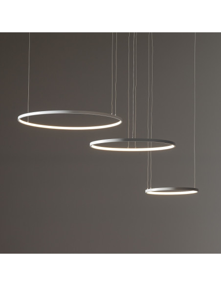 Nowodvorski Circolo 11649 — biała lampa sufitowa LED 3 pierścienie loft 85W 4600 lm, regulowana wysokość