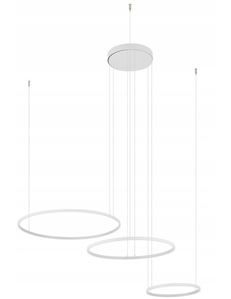 Nowodvorski Circolo 11649 — biała lampa sufitowa LED 3 pierścienie loft 85W 4600 lm, regulowana wysokość