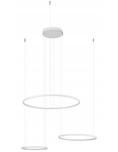 Nowodvorski Circolo 11649 — biała lampa sufitowa LED 3 pierścienie loft 85W 4600 lm, regulowana wysokość