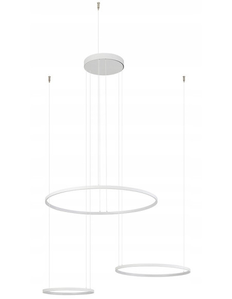 Nowodvorski Circolo 11649 — biała lampa sufitowa LED 3 pierścienie loft 85W 4600 lm, regulowana wysokość
