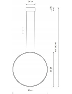 Nowodvorski Circolo 10861 – Czarna okrągła lampa LED wisząca 60 cm, 21W, 4000K, regulowana wysokość 2