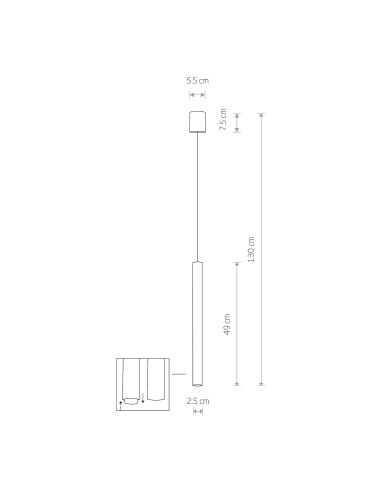 Nowodvorski LASER 490 — wisząca lampa podłużna czekoladowa G9 regulowana 130 cm