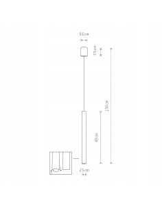 Nowodvorski Laser 490 – złota lampa wisząca rurkowa G9, 49 cm, glamour/industrial 2