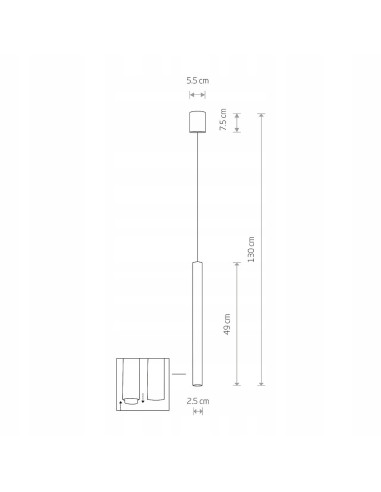 Nowodvorski Laser 490 – złota lampa wisząca rurkowa G9, 49 cm, glamour/industrial