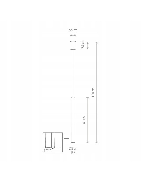 Nowodvorski Laser 490 – złota lampa wisząca rurkowa G9, 49 cm, glamour/industrial