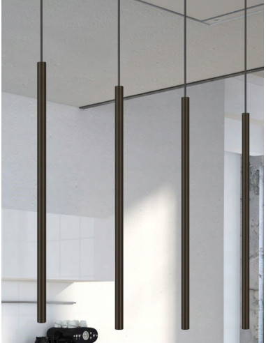 Nowodvorski Laser 750 – Czarna Lampa Wisząca Cylinder G9, LED, 210mm, Nowoczesna nad Wyspę Kuchenną