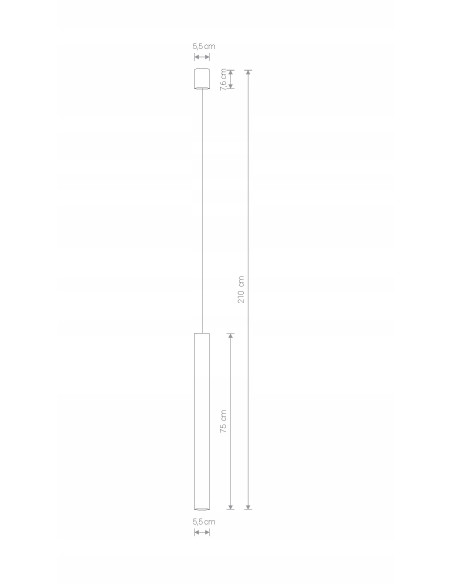 Nowodvorski Laser 750 – Czarna Lampa Wisząca Cylinder G9, LED, 210mm, Nowoczesna nad Wyspę Kuchenną