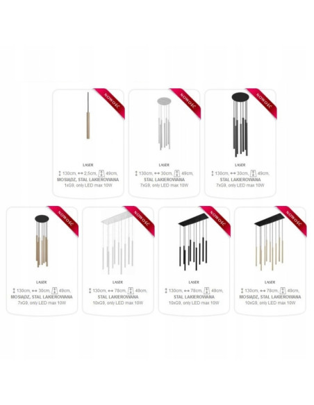 Nowodvorski LASER 490 – wisząca lampa kuchenna czarna, cylinder G9, regulowana wysokość do 130 cm