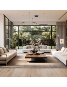 Lampa wisząca LED SATURNO Black 3 pierścienie Ø180 cm 100W 4500 lm 4000K matowa czarna PMID: ML0846