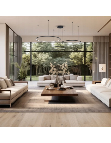 Lampa wisząca LED SATURNO Black 3 pierścienie Ø180 cm 100W 4500 lm 4000K matowa czarna PMID: ML0846