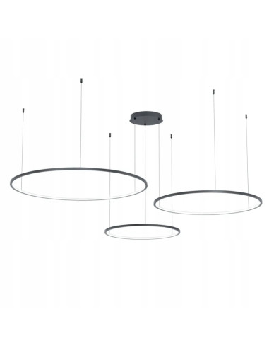 Lampa wisząca LED SATURNO Black 3 pierścienie Ø180 cm 100W 4500 lm 4000K matowa czarna PMID: ML0846