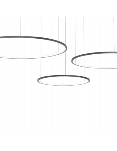 Lampa wisząca LED SATURNO Black 3 pierścienie Ø180 cm 100W 4500 lm 4000K matowa czarna PMID: ML0846