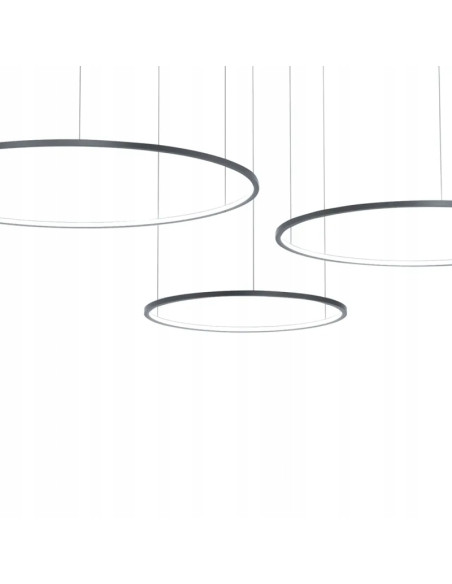 Lampa wisząca LED SATURNO Black 3 pierścienie Ø180 cm 100W 4500 lm 4000K matowa czarna PMID: ML0846