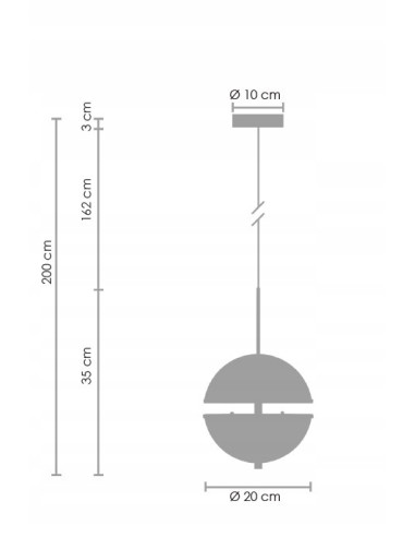 Lampa wisząca SFERA złota z mlecznym kloszem LED 12W – designerska kula 20 cm, regulowana wysokość