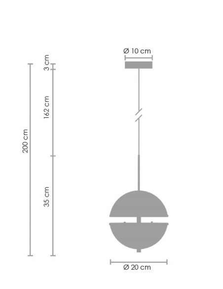 Lampa wisząca SFERA złota z mlecznym kloszem LED 12W – designerska kula 20 cm, regulowana wysokość