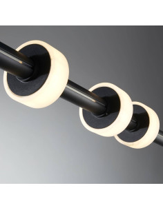 Lampa wisząca belka LED RINGO 150 cm czarna – nowoczesna, regulowana, 18W, 3000K, metalowa 2