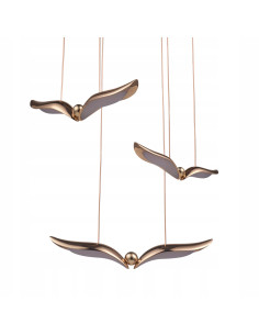 Lampa wisząca GUFO 3 LED różowe złoto z motylkami regulowana 20–220 cm 1600 lm glamour