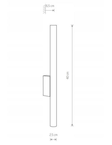 Kinkiet Nowodvorski LASER 8308 MODERN złoty-czarny G9 2-pkt smukła rurka 40 cm