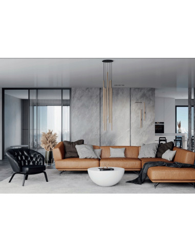 Kinkiet Nowodvorski LASER 8308 MODERN złoty-czarny G9 2-pkt smukła rurka 40 cm